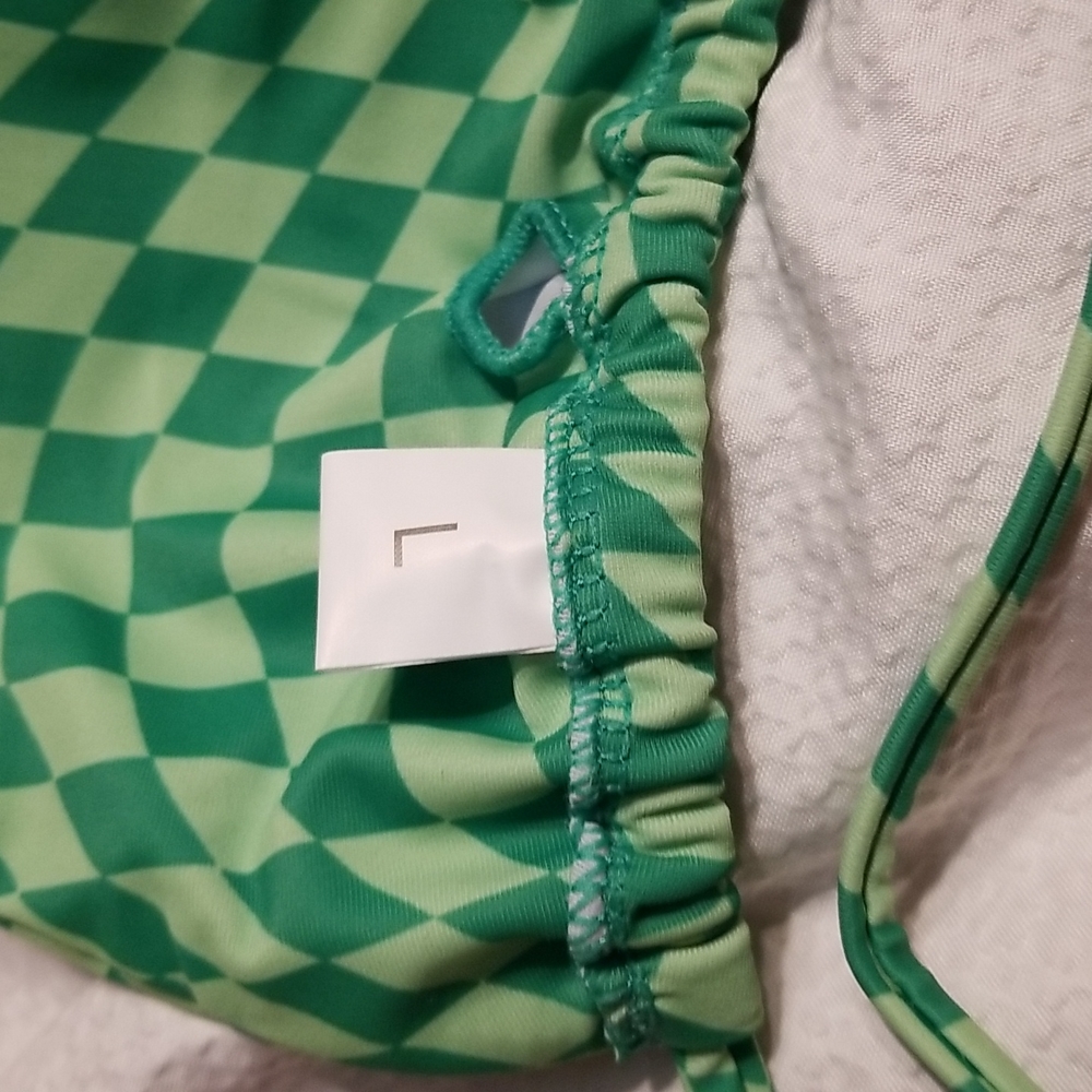 Nwot Triangle High Cut Side String Halter Ruched … - image 7